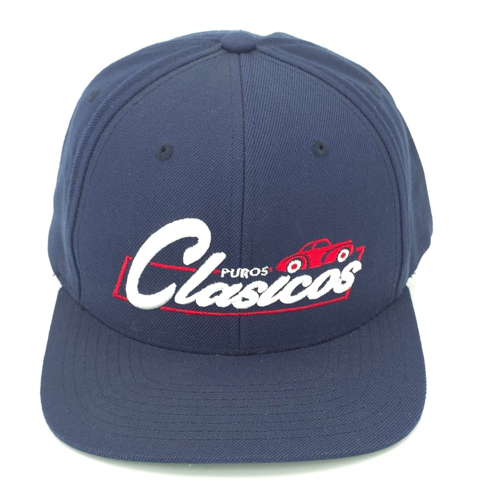 Puros Clasicos Car Hat Mens Snap Back Navy Blue Lowrider West Coast Streetwear